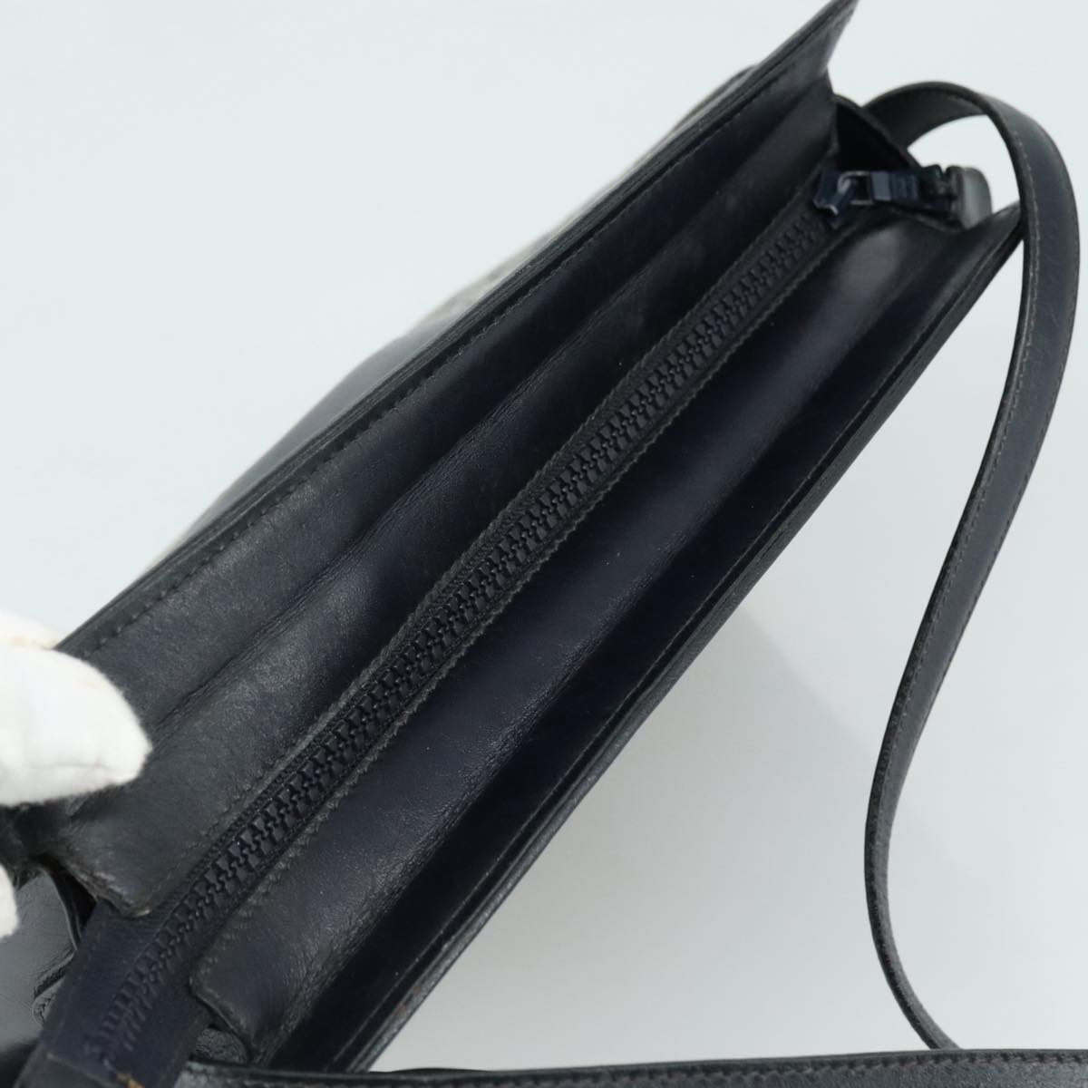 CELINE Macadam Canvas Shoulder Bag Coated Canvas Navy Auth yk16460