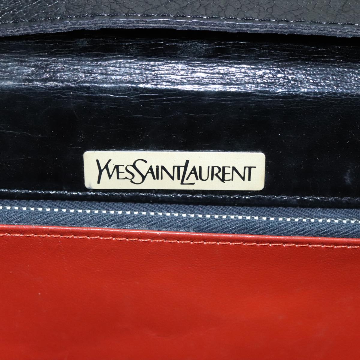 SAINT LAURENT Shoulder Bag Leather Black Auth yk16514