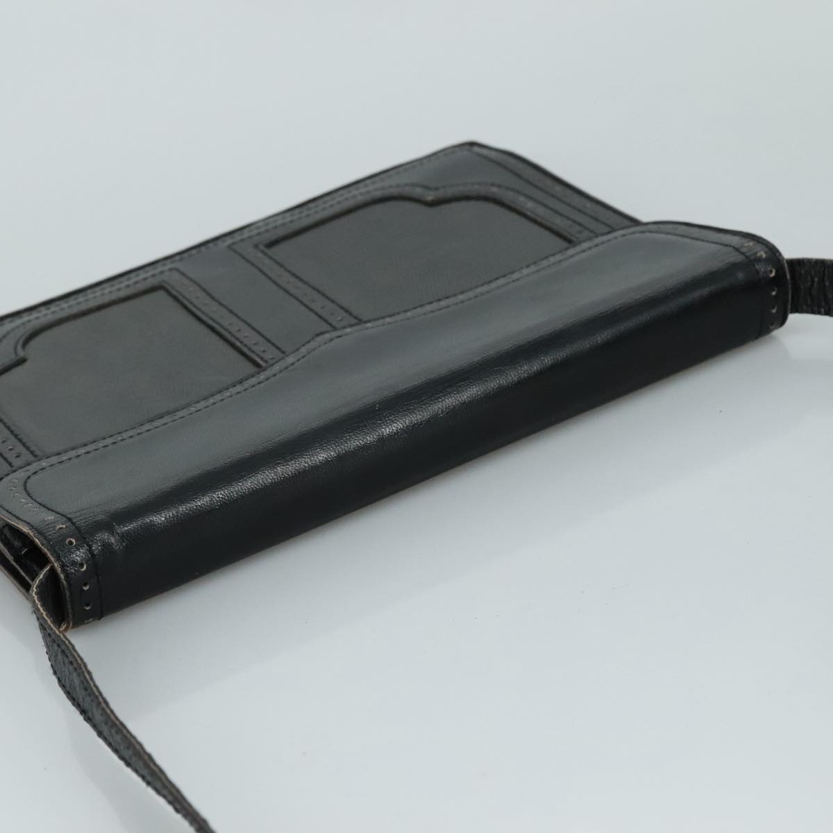 SAINT LAURENT Shoulder Bag Leather Black Auth yk16514