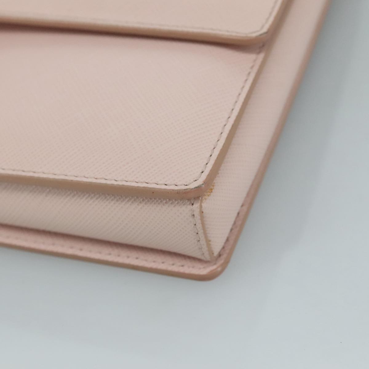 Salvatore Ferragamo Chain Shoulder Bag Leather Pink Gold Auth yk16515