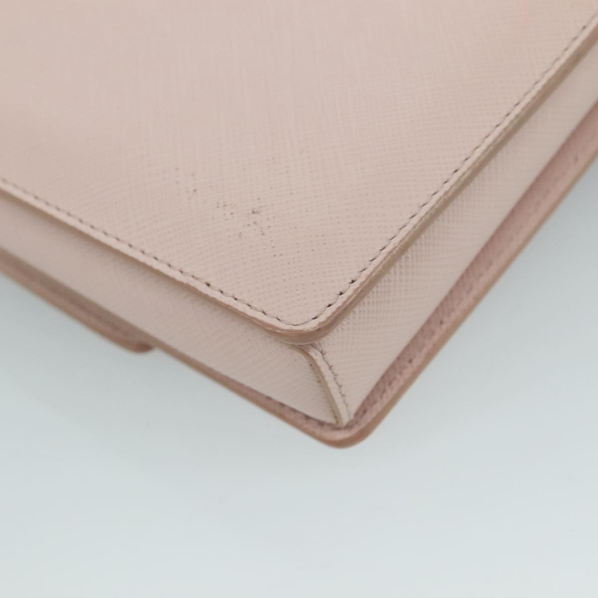 Salvatore Ferragamo Chain Shoulder Bag Leather Pink Gold Auth yk16515