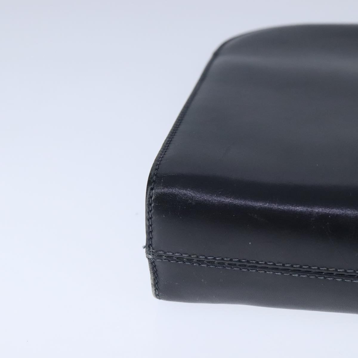 Salvatore Ferragamo Gancini Shoulder Bag Leather Black Gold Auth yk16533