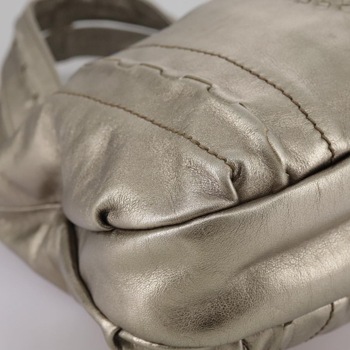 Salvatore Ferragamo Gancini Hand Bag Leather Gold Tone Auth yk16674