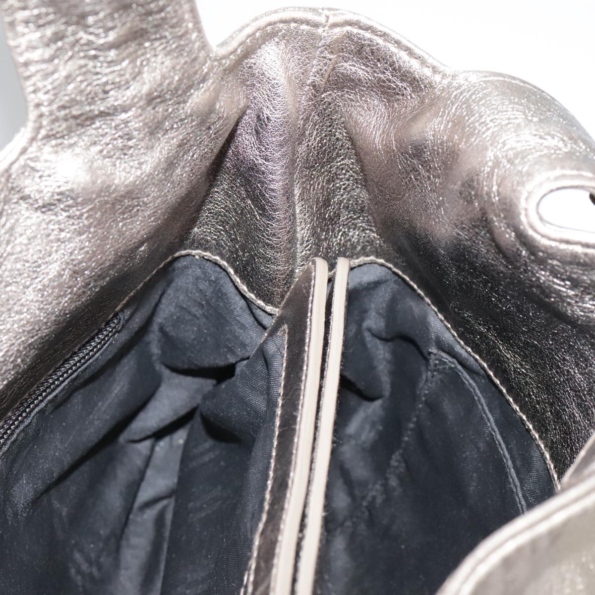 Salvatore Ferragamo Gancini Hand Bag Leather Gold Tone Auth yk16674