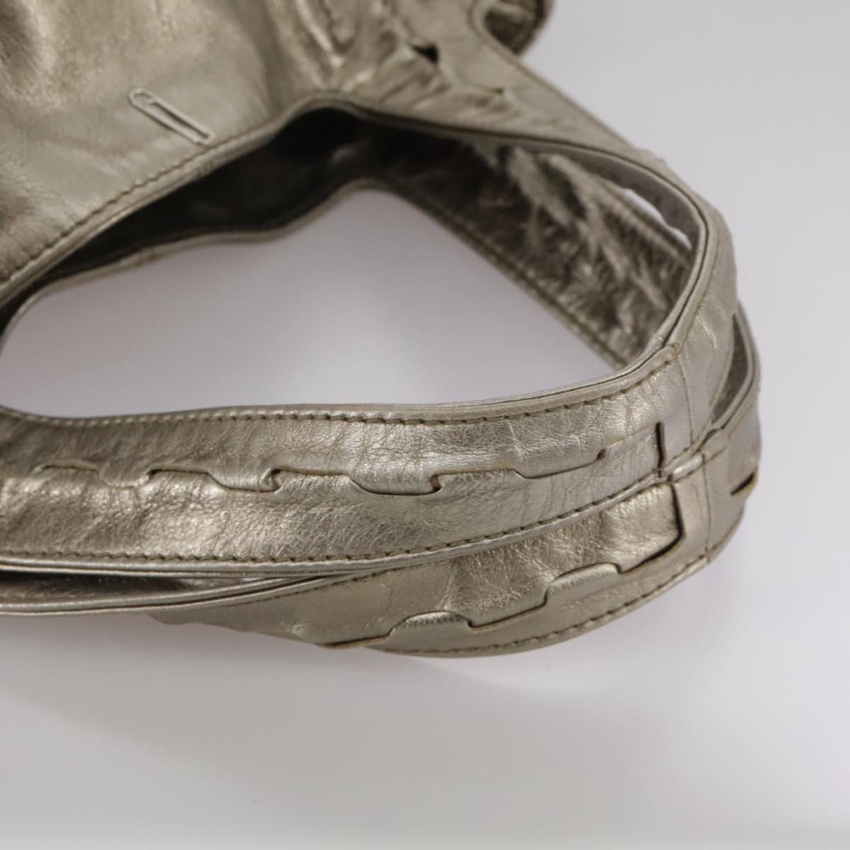 Salvatore Ferragamo Gancini Hand Bag Leather Gold Tone Auth yk16674