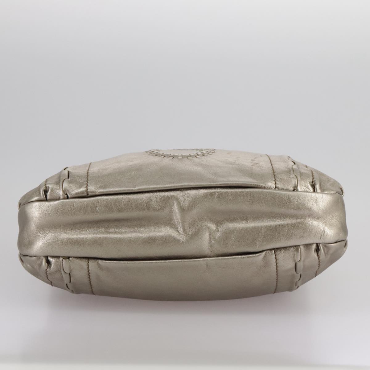 Salvatore Ferragamo Gancini Hand Bag Leather Gold Tone Auth yk16674