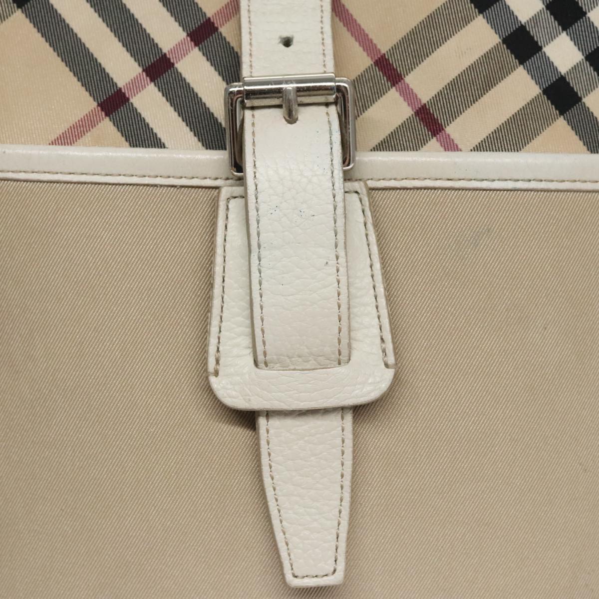 BURBERRY Nova Check Shoulder Bag Canvas Beige Auth yk16685