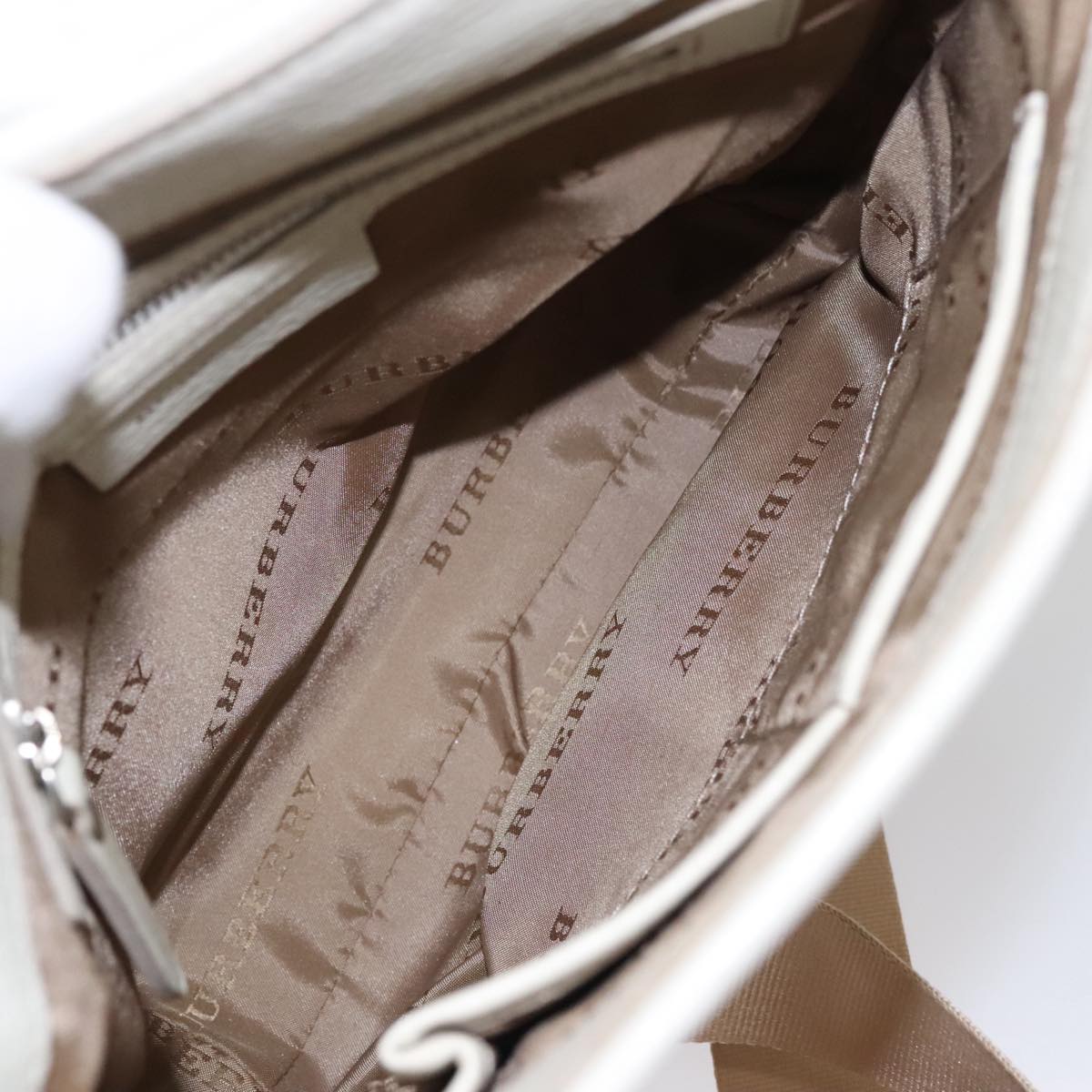 BURBERRY Nova Check Shoulder Bag Canvas Beige Auth yk16685