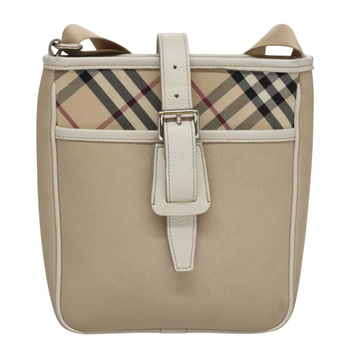 BURBERRY Nova Check Shoulder Bag Canvas Beige Auth yk16685