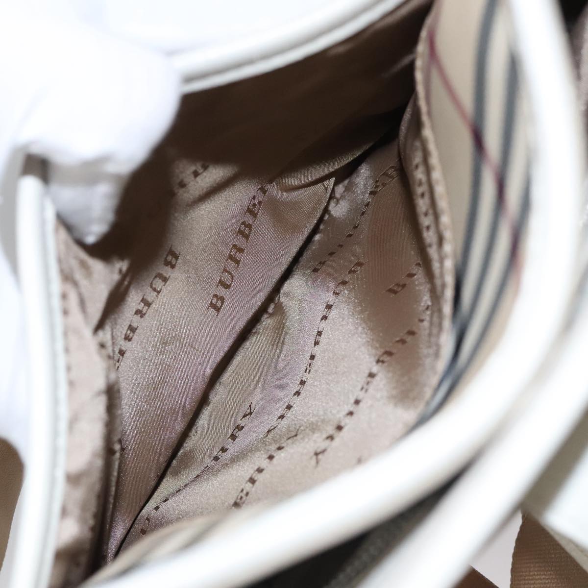 BURBERRY Nova Check Shoulder Bag Canvas Beige Auth yk16685