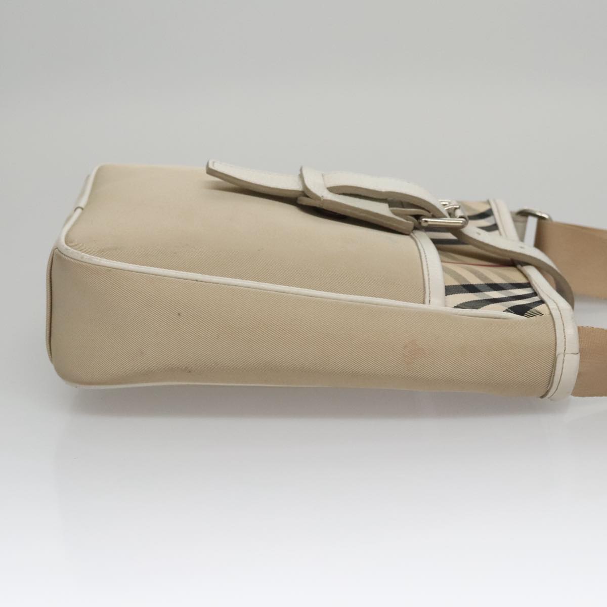 BURBERRY Nova Check Shoulder Bag Canvas Beige Auth yk16685