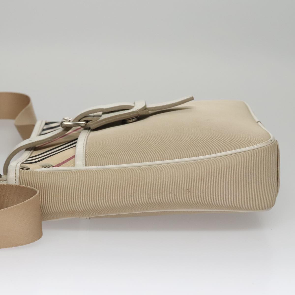 BURBERRY Nova Check Shoulder Bag Canvas Beige Auth yk16685