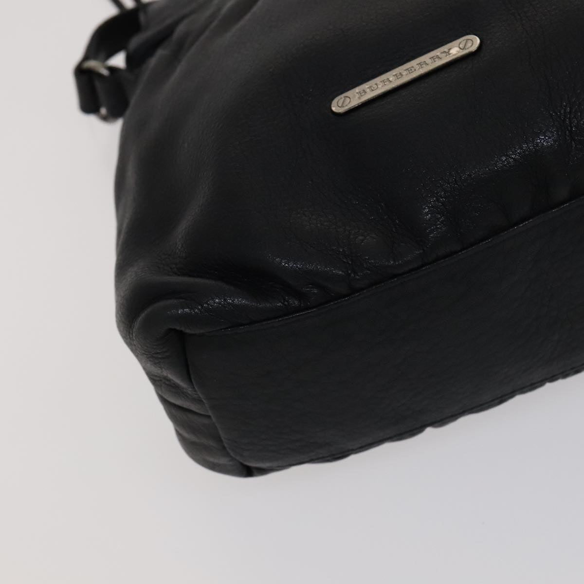 BURBERRY Shoulder Bag Leather Black Auth yk16686