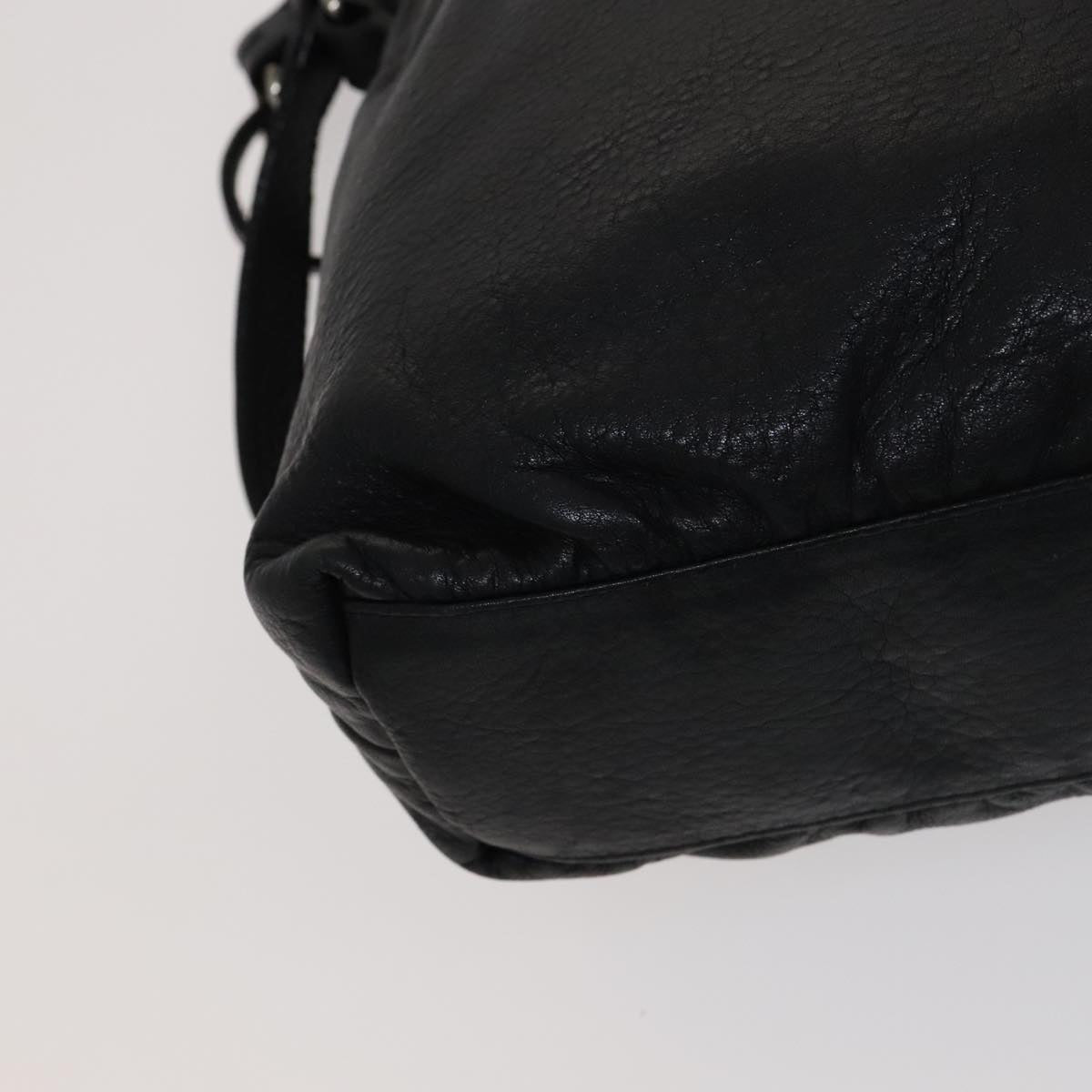 BURBERRY Shoulder Bag Leather Black Auth yk16686