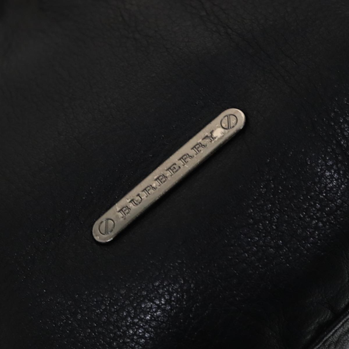 BURBERRY Shoulder Bag Leather Black Auth yk16686