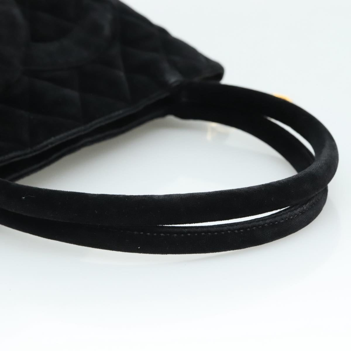 CHANEL Matelasse Standard Tote Bag Velor Black CC Auth yk16770