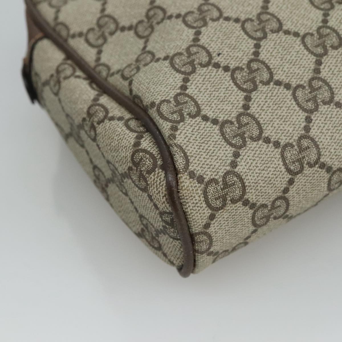 GUCCI GG Supreme Web Sherry Line Clutch Bag PVC Beige 40 014 3553 Auth yk16813