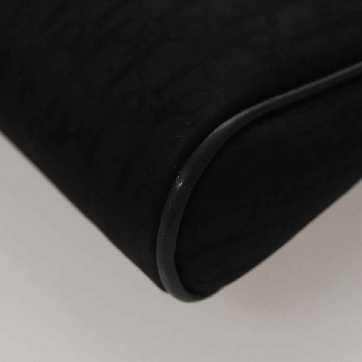 Christian Dior Trotter Canvas Clutch Bag Gold Black Auth yk16815