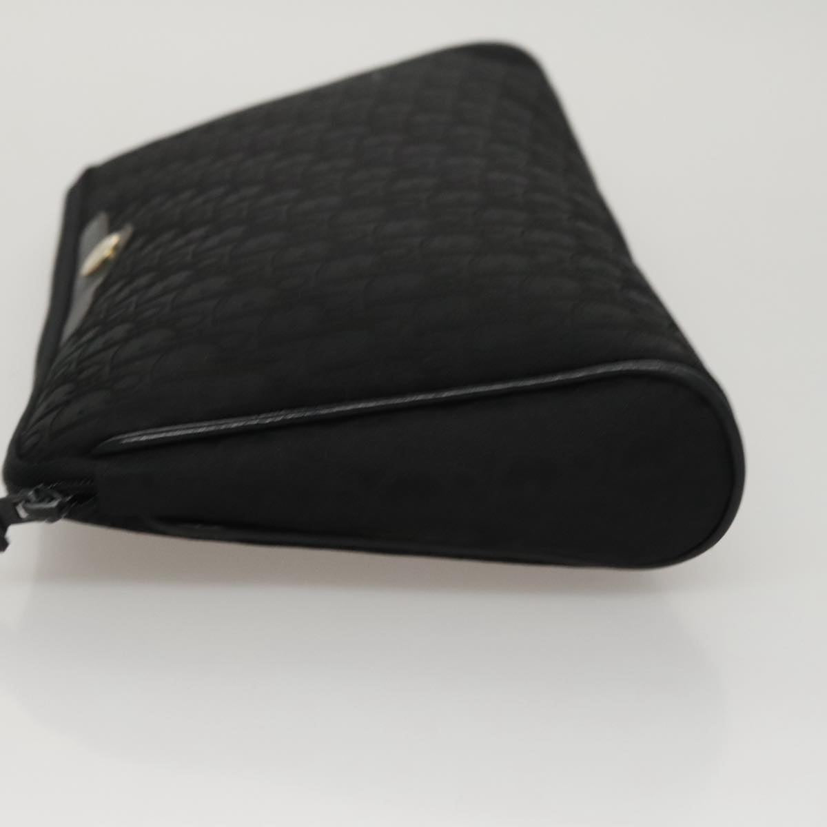 Christian Dior Trotter Canvas Clutch Bag Gold Black Auth yk16815