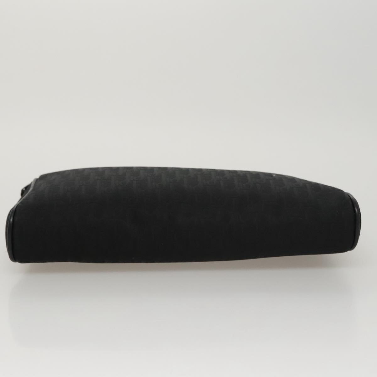 Christian Dior Trotter Canvas Clutch Bag Gold Black Auth yk16815