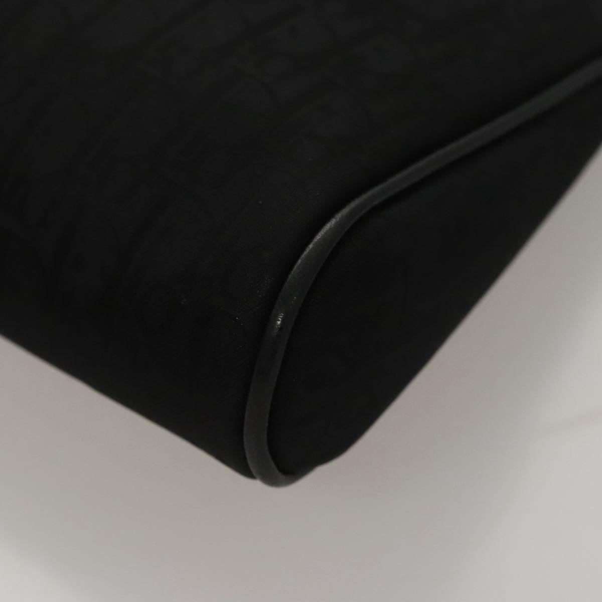 Christian Dior Trotter Canvas Clutch Bag Gold Black Auth yk16815