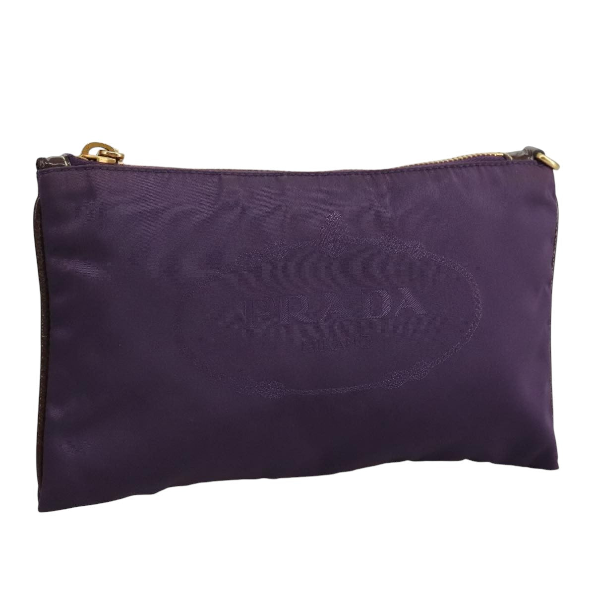 PRADA Pouch Nylon Purple Auth yk16822
