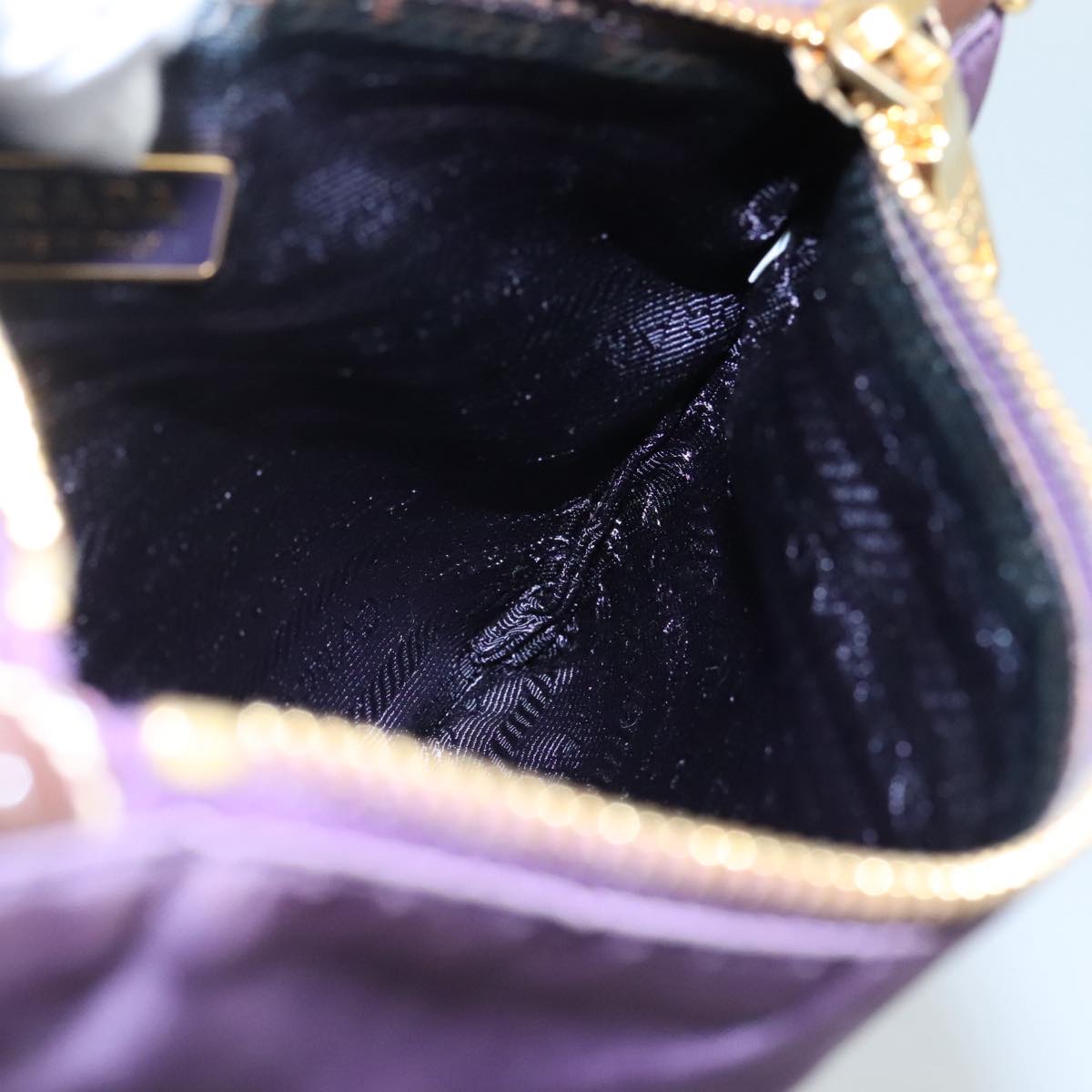PRADA Pouch Nylon Purple Auth yk16822