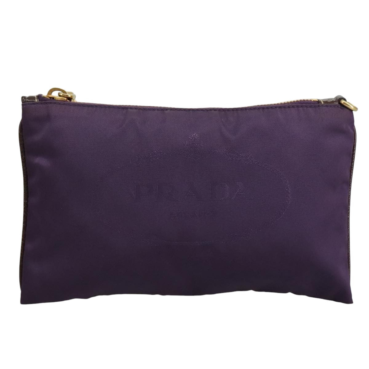 PRADA Pouch Nylon Purple Auth yk16822