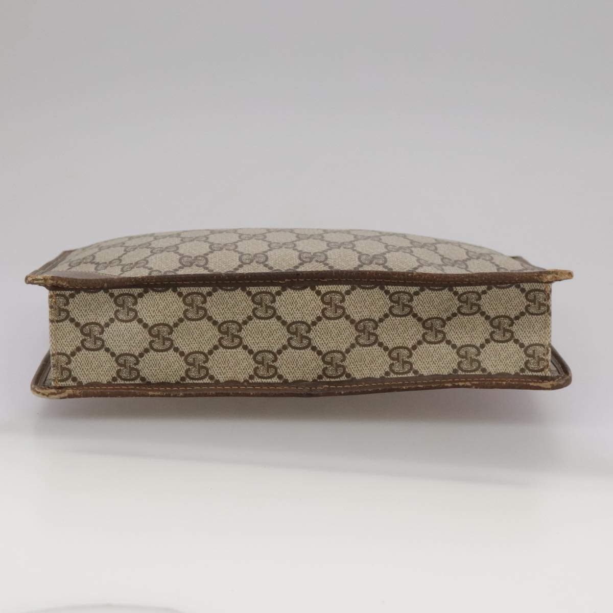 GUCCI GG Supreme Clutch Bag PVC Beige Auth yk16830
