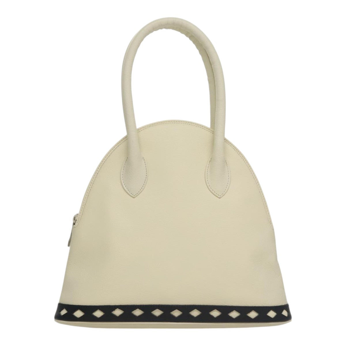 SAINT LAURENT Hand Bag Leather White Auth yk16838