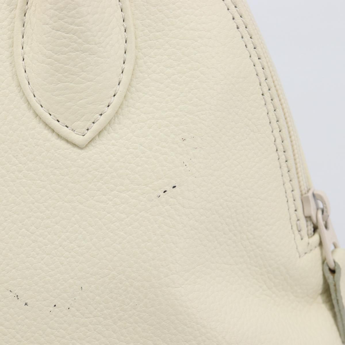SAINT LAURENT Hand Bag Leather White Auth yk16838
