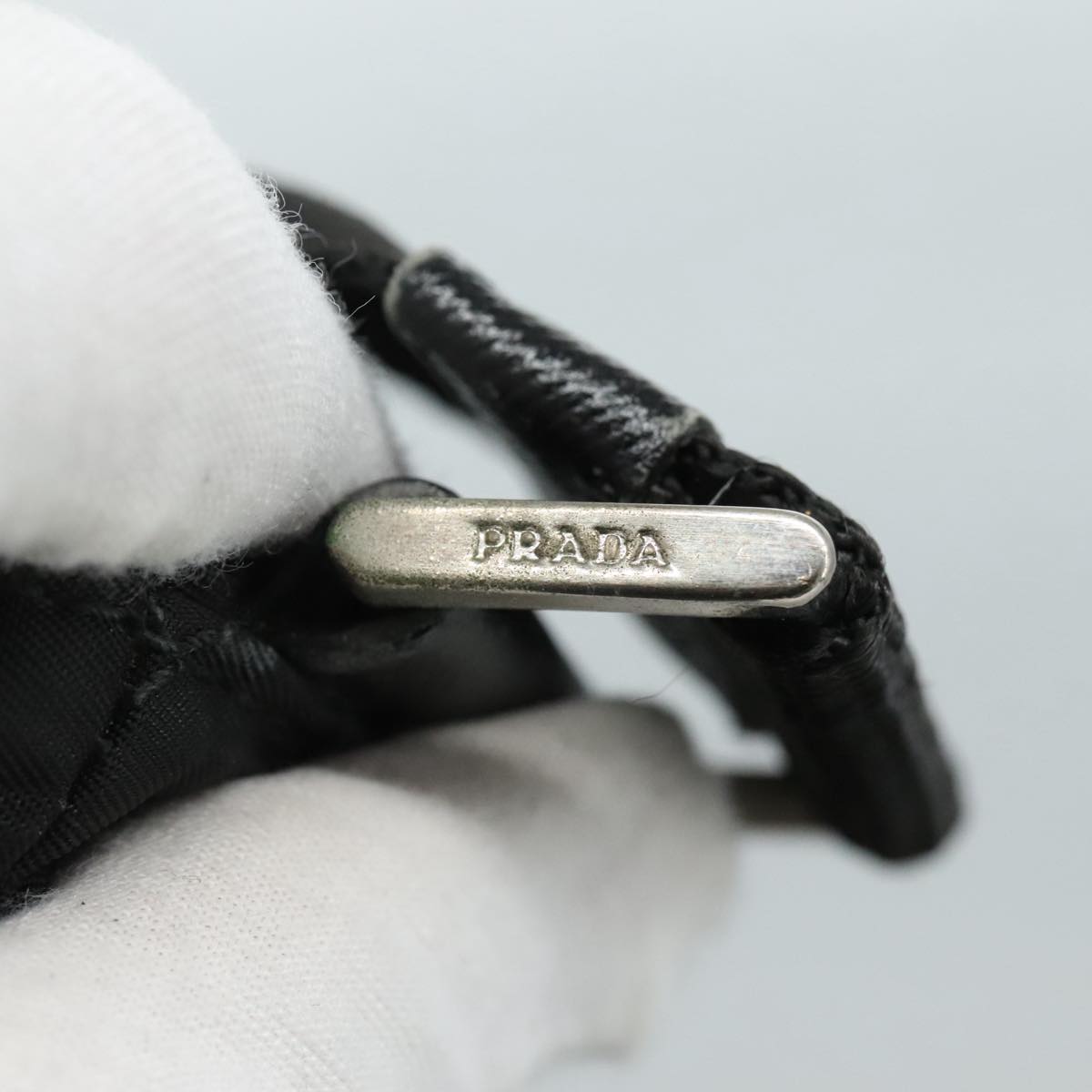 PRADA Quilted Shoulder Bag Nylon Black Auth yk16865