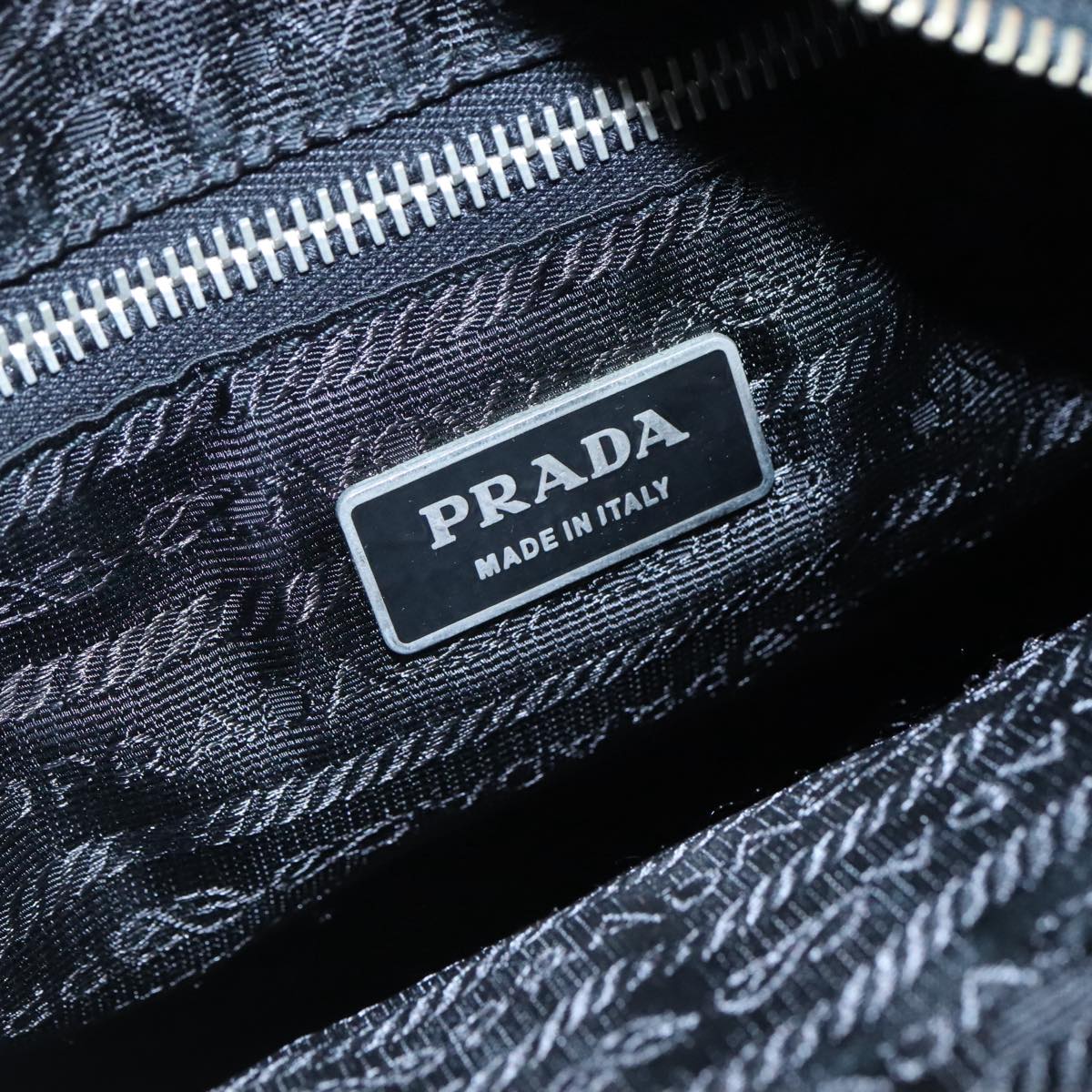 PRADA Quilted Shoulder Bag Nylon Black Auth yk16865