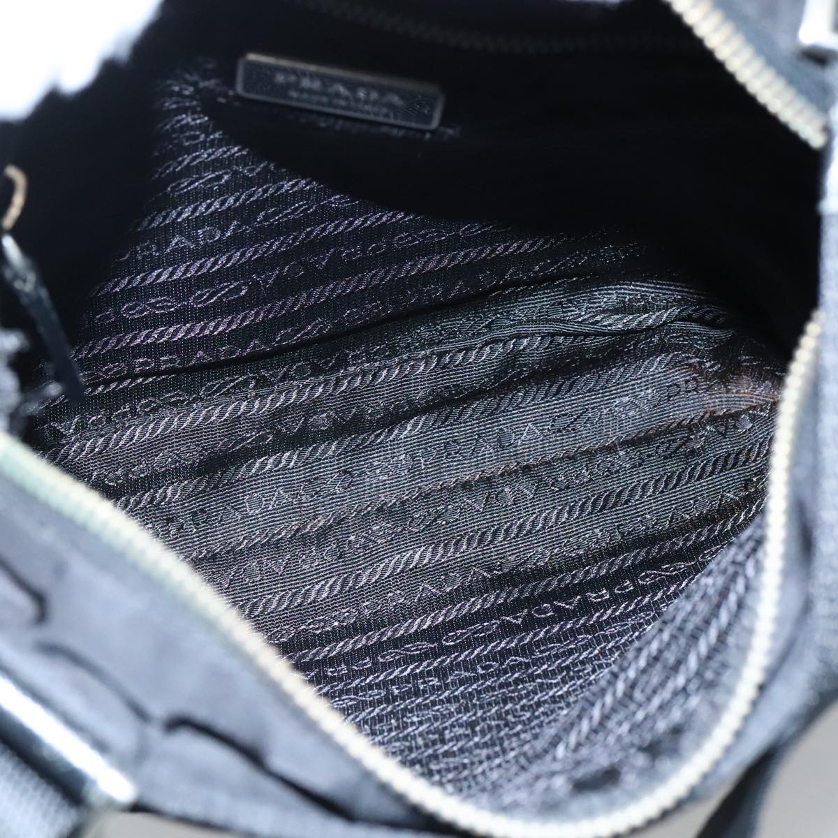 PRADA Quilted Shoulder Bag Nylon Black Auth yk16865