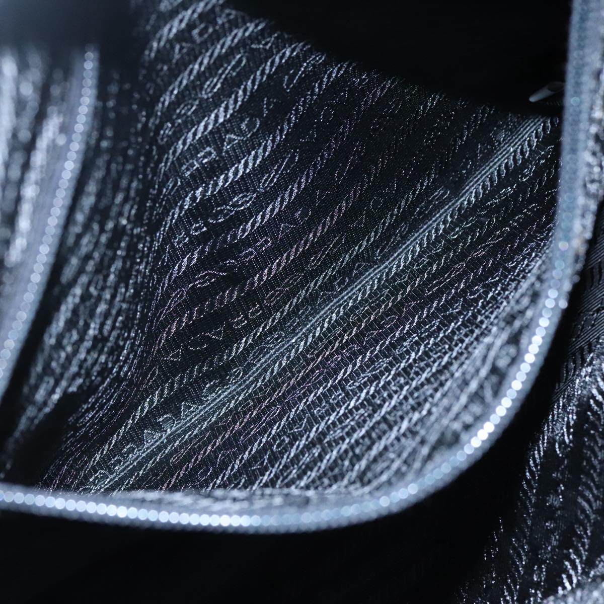 PRADA Chain Shoulder Bag Nylon Khaki Auth yk16918