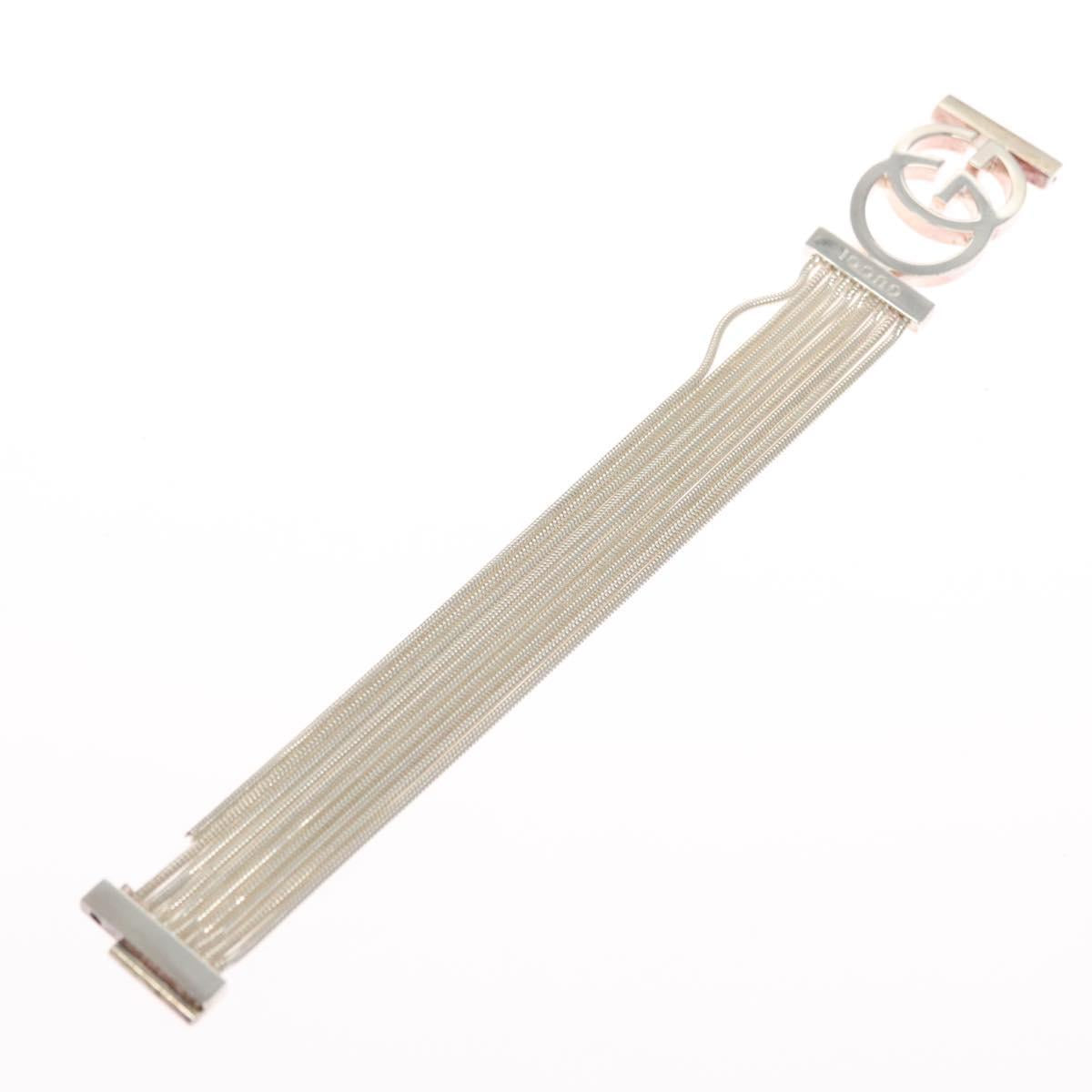 GUCCI Interlocking Bracelet Ag925 Silver Auth yk16929