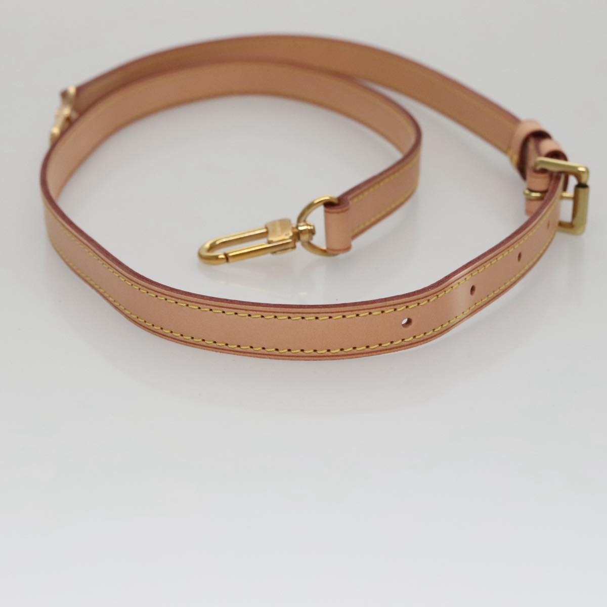 LOUIS VUITTON Adjustable Shoulder Strap Leather 34.3""-39.4"" Beige Auth yk16931