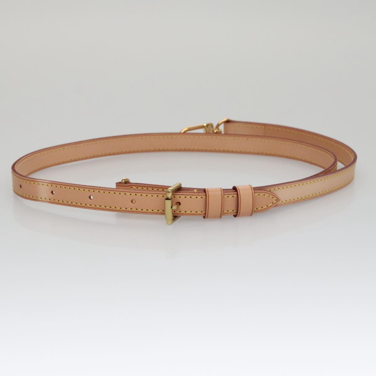 LOUIS VUITTON Adjustable Shoulder Strap Leather 34.3""-39.4"" Beige Auth yk16931