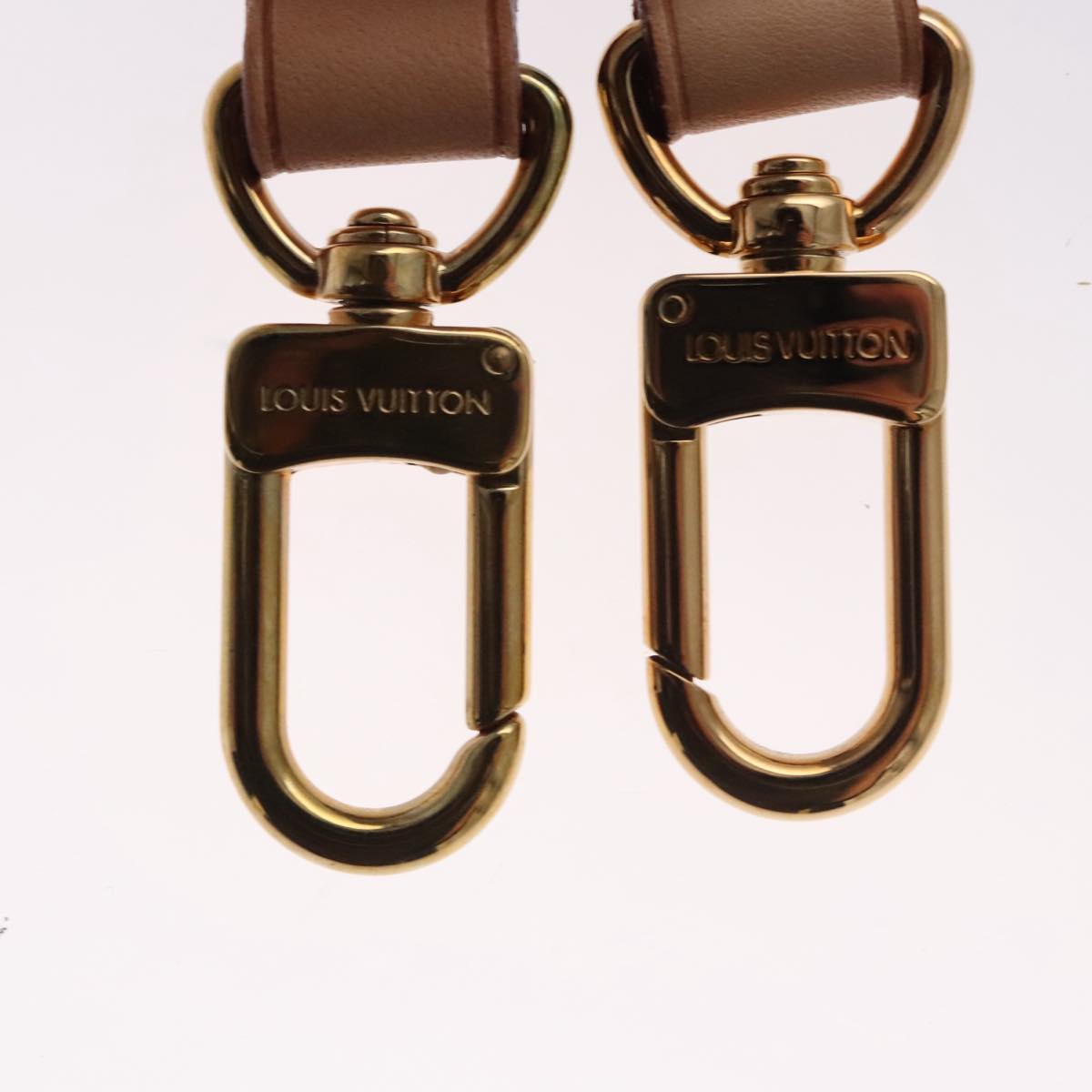 LOUIS VUITTON Adjustable Shoulder Strap Leather 34.3""-39.4"" Beige Auth yk16931