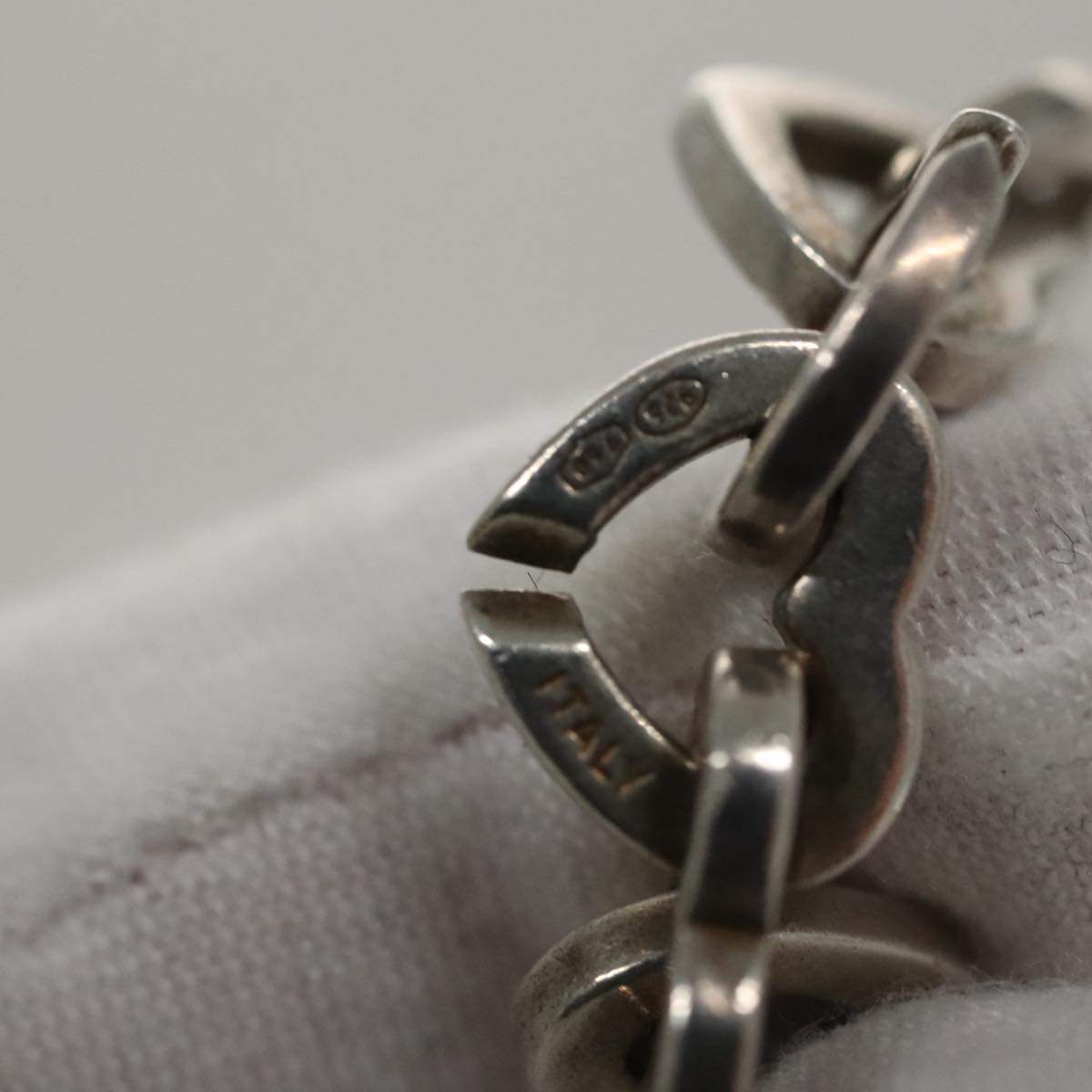 TIFFANY&Co. Heart Link Bracelet Ag925 Gold 750 Silver Auth yk16941