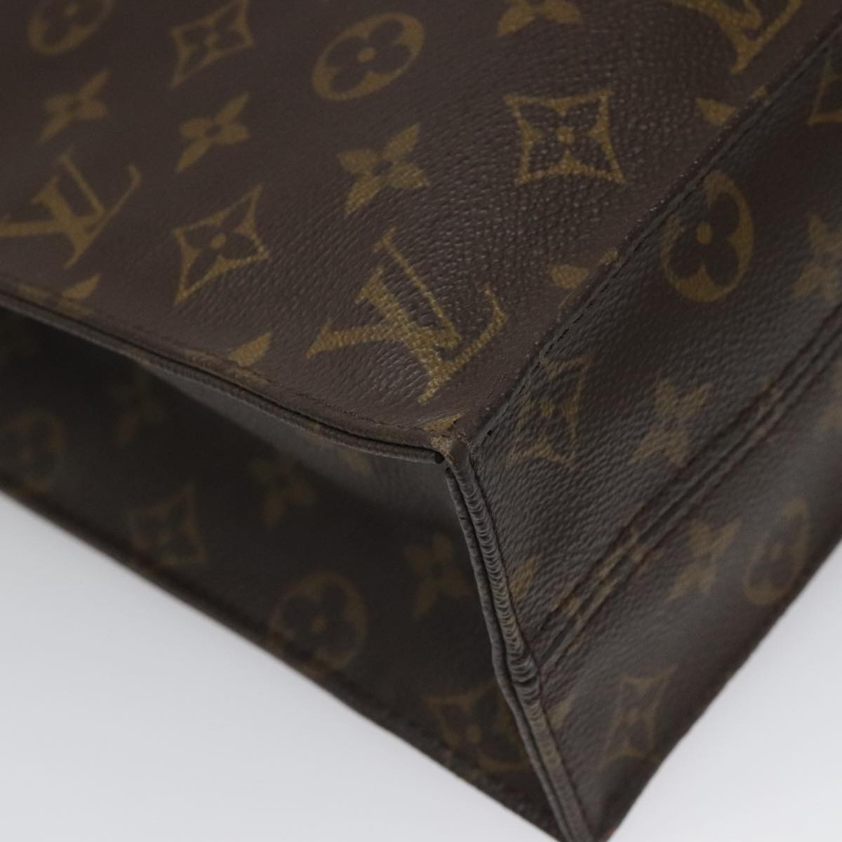 LOUIS VUITTON Monogram Sac Plat Hand Bag M51140 LV Auth yk16972