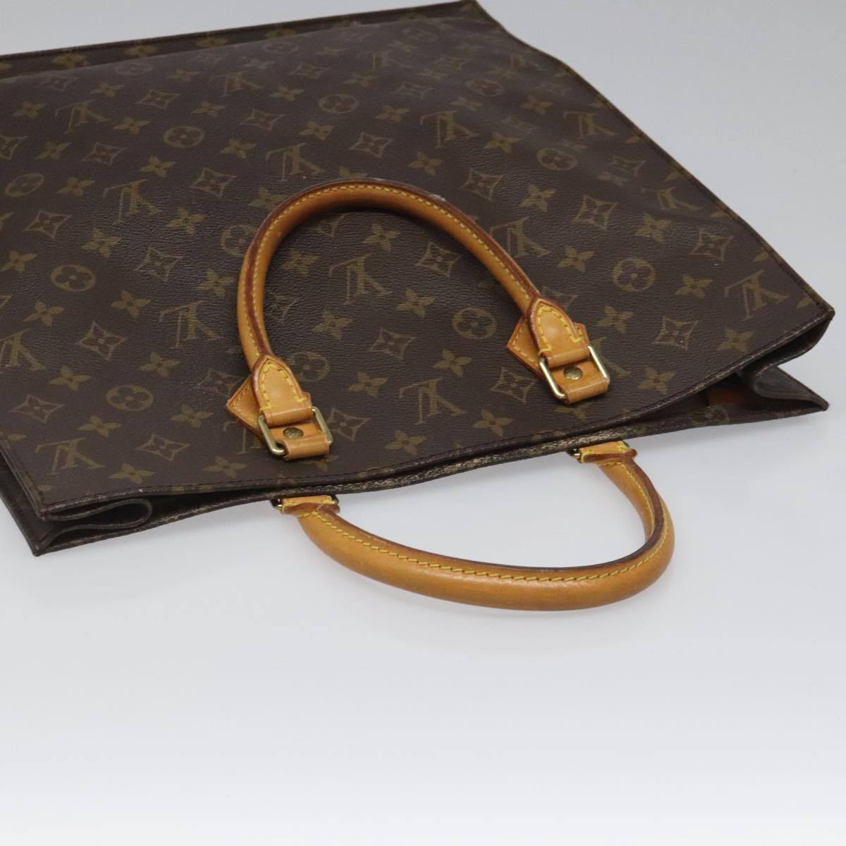 LOUIS VUITTON Monogram Sac Plat Hand Bag M51140 LV Auth yk16972