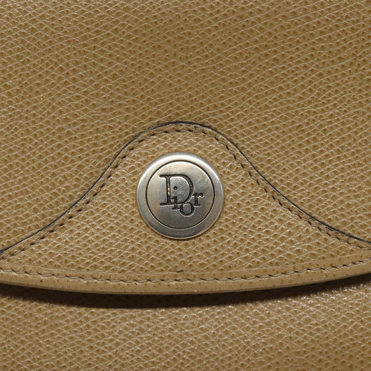 Christian Dior Shoulder Bag Leather Beige Auth yk17006