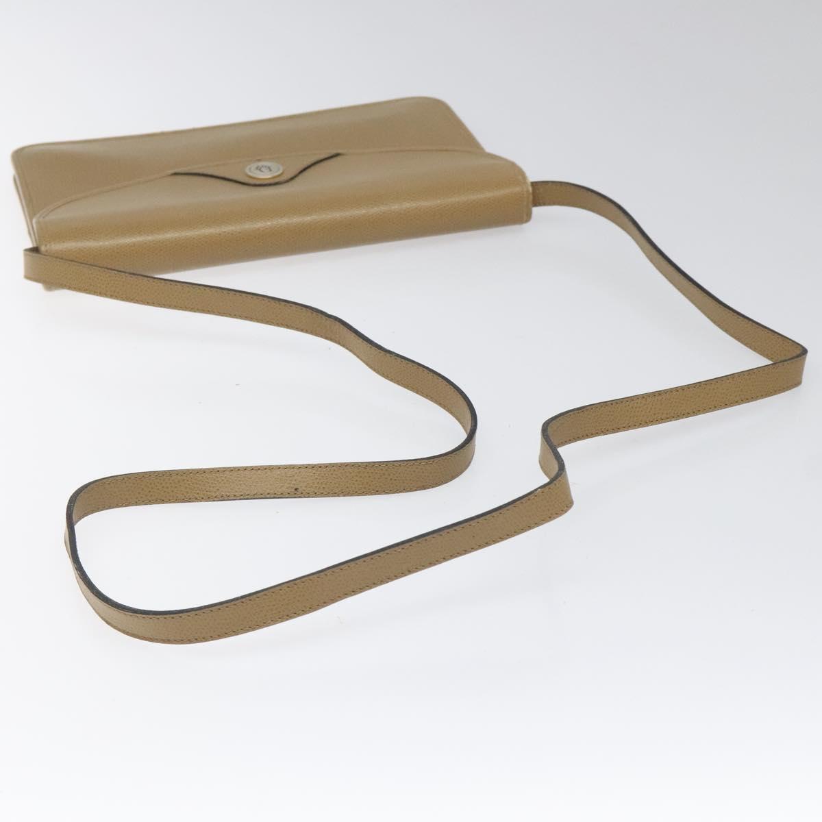 Christian Dior Shoulder Bag Leather Beige Auth yk17006