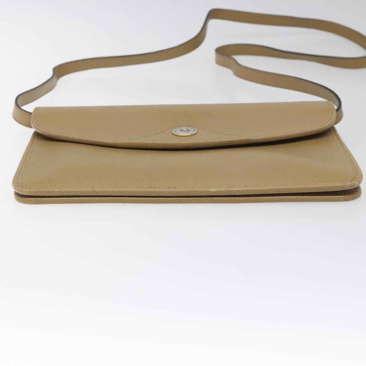 Christian Dior Shoulder Bag Leather Beige Auth yk17006