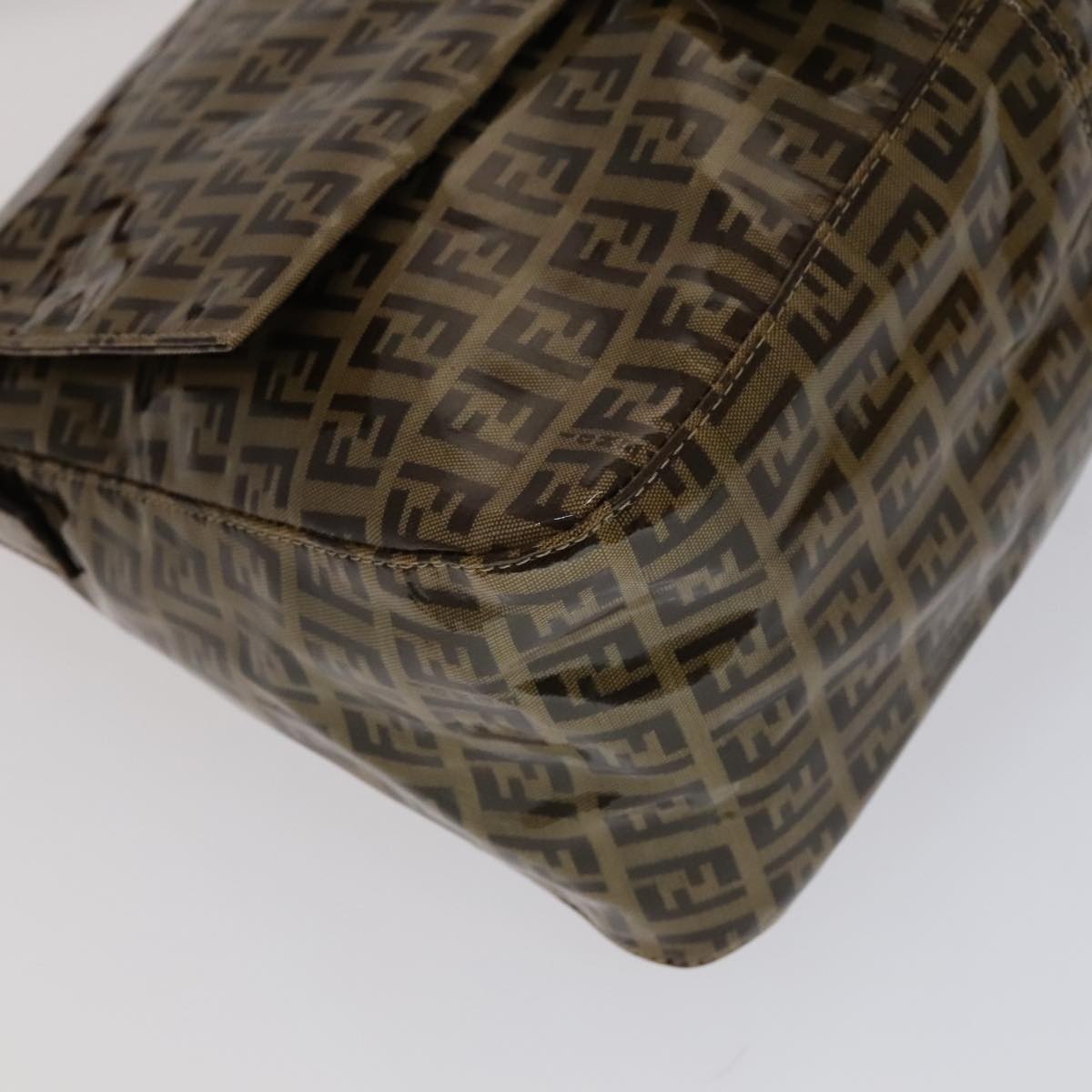FENDI Zucchino Canvas Mamma Baguette Shoulder Bag Beige Auth yk17049AV