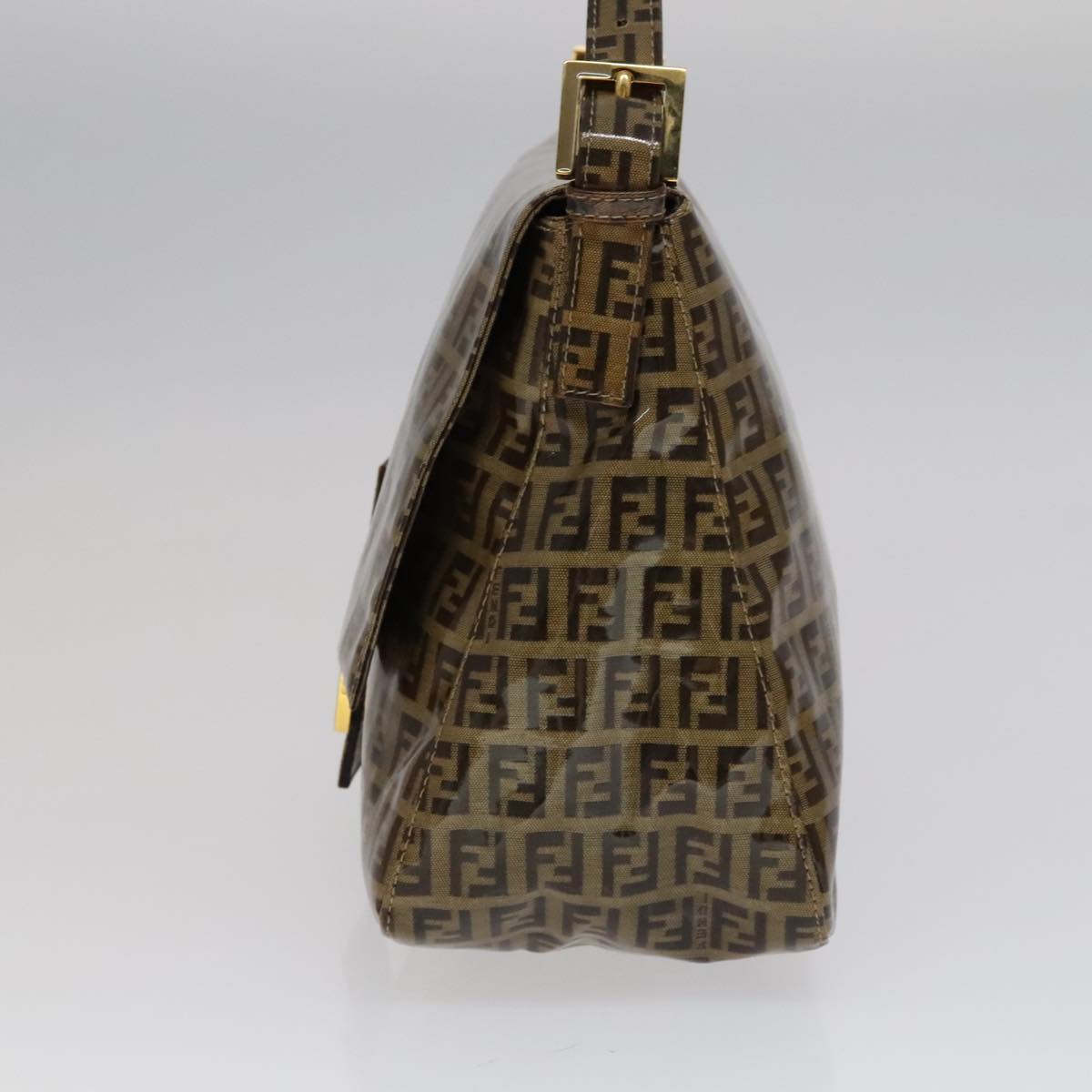 FENDI Zucchino Canvas Mamma Baguette Shoulder Bag Beige Auth yk17049AV