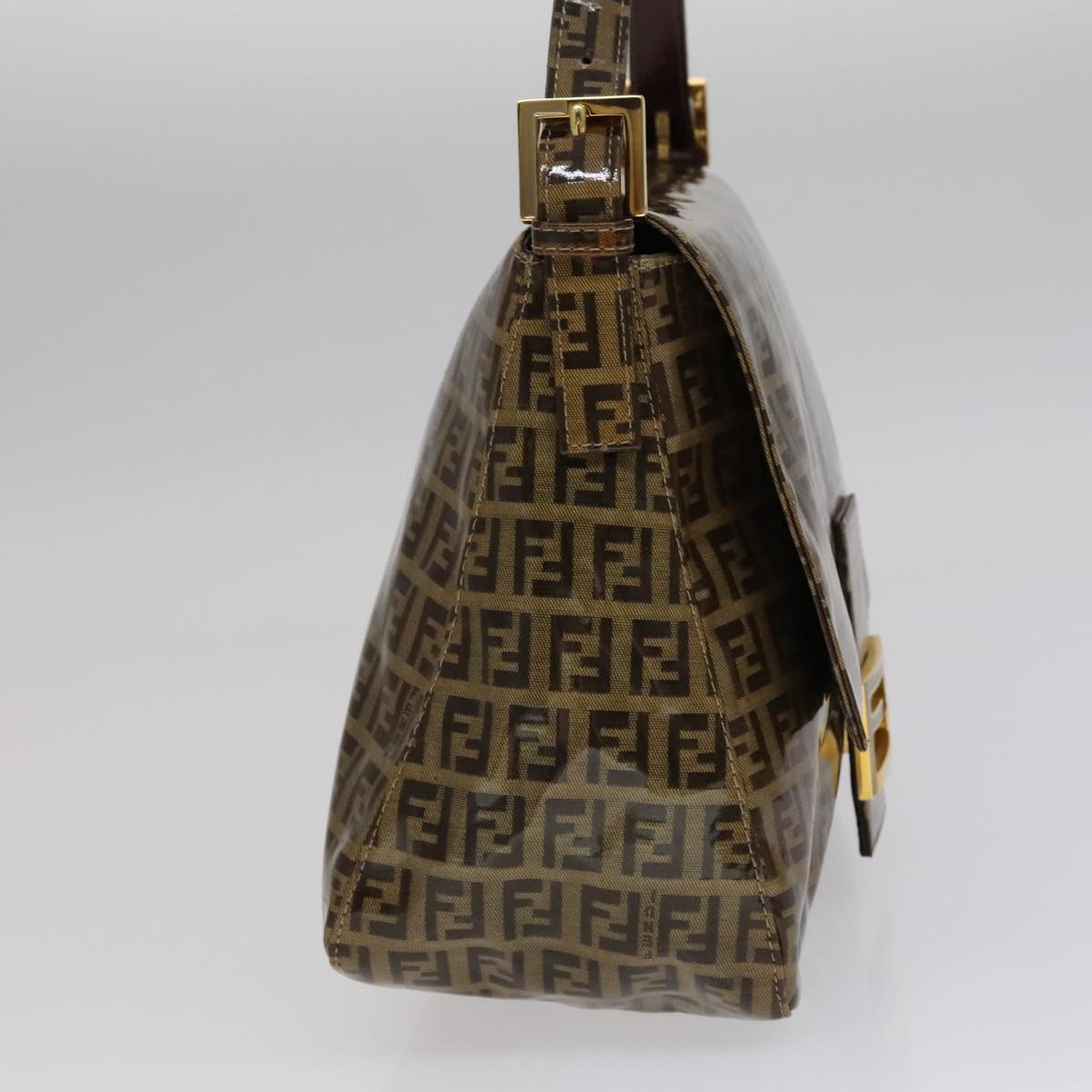 FENDI Zucchino Canvas Mamma Baguette Shoulder Bag Beige Auth yk17049AV