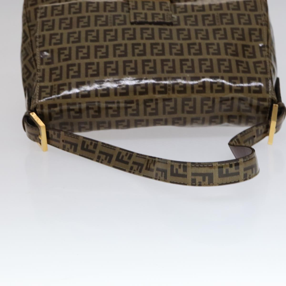 FENDI Zucchino Canvas Mamma Baguette Shoulder Bag Beige Auth yk17049AV
