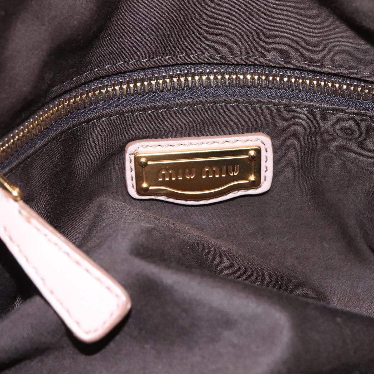 Miu Miu Tote Bag Leather 2way Pink Gold Auth yk17069